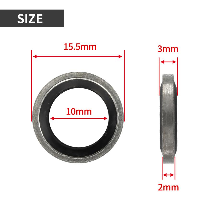 M10 シールワッシャー 2枚セット ガスケット バンジョーボルト パッキン TH0705 | ブランド登録なし | 02