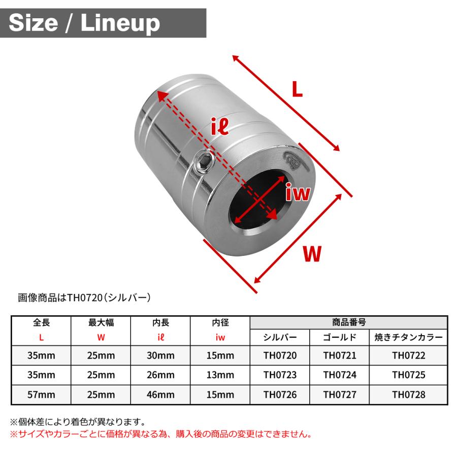 バイク キックペダルカバー ステンレス製 内長26mm 内径13mm シルバー TH0723｜tmst｜03