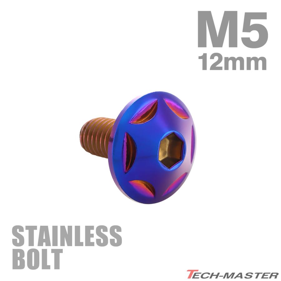 ステンレスボルト M5×12mm P0.8 ボタンボルト スターヘッド 焼きチタンカラー TR0032 | TECHーMASTER