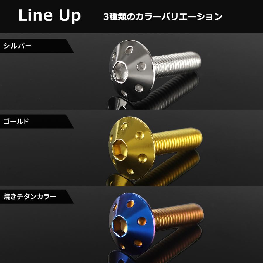 ステンレスボルト M4×12mm P0.7 ボタンボルト ホールヘッド ゴールドカラー TR0057 | TECHーMASTER | 04