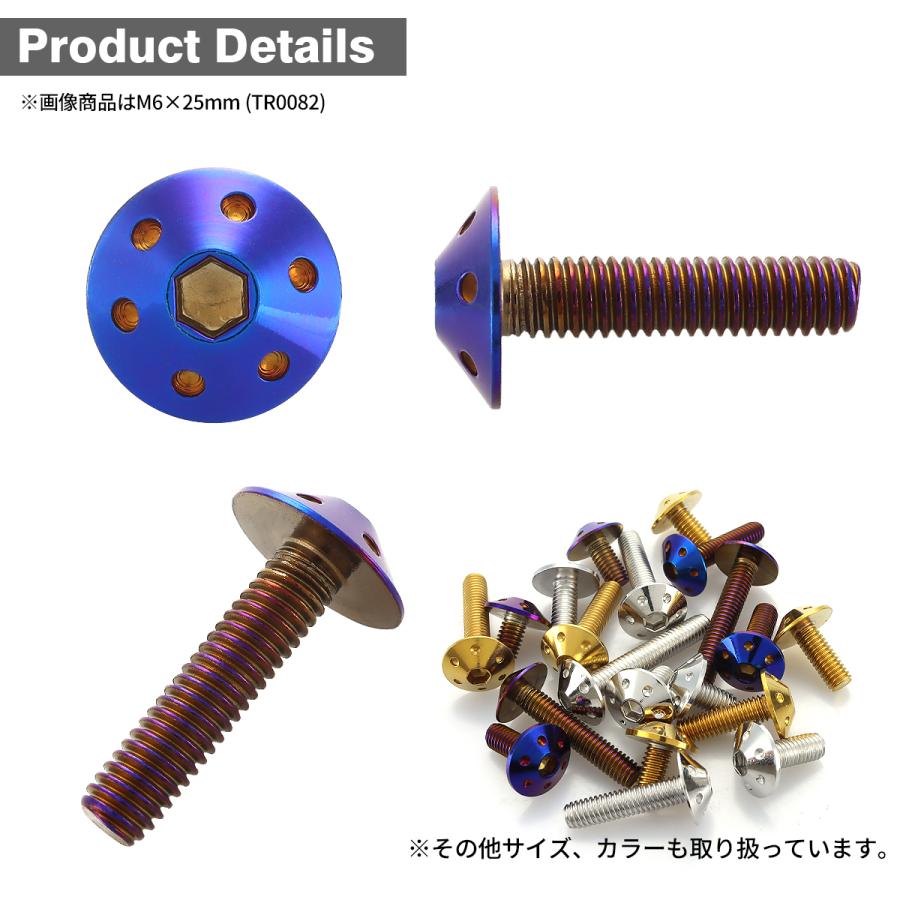 ステンレスボルト M4×15mm P0.7 ボタンボルト ホールヘッド 焼きチタンカラー TR0072 | TECHーMASTER | 01