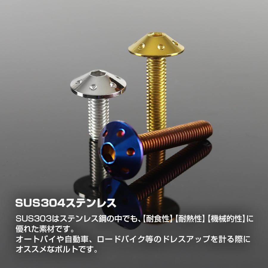 ステンレスボルト M4×15mm P0.7 ボタンボルト ホールヘッド 焼きチタンカラー TR0072 | TECHーMASTER | 02