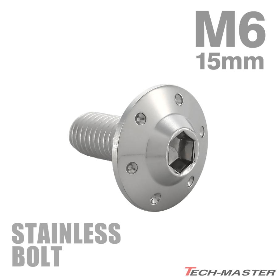 ステンレスボルト M6×15mm P1.0 ボタンボルト ステップホールヘッド シルバーカラー TR0178 | TECHーMASTER