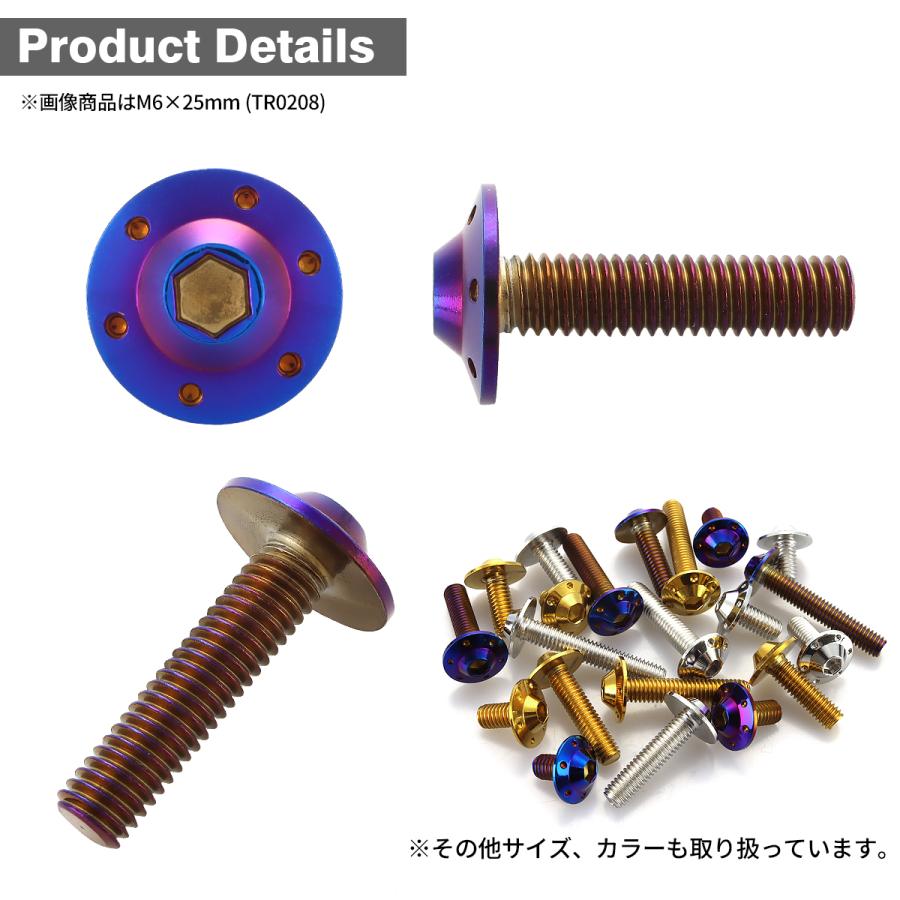 ステンレスボルト M6×15mm P1.0 ボタンボルト ステップホールヘッド 焼きチタンカラー TR0206 | TECHーMASTER | 01