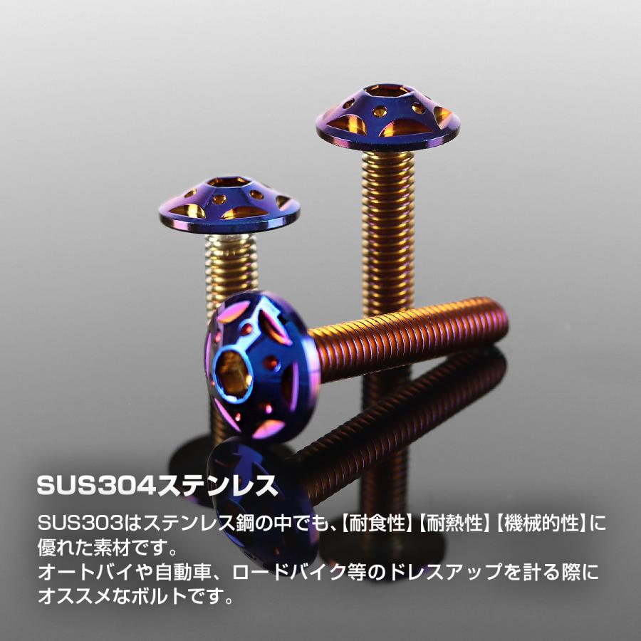 ステンレスボルト M4×20mm P0.7 ボタンボルト スターホールヘッド 焼きチタンカラー TR0241 | TECHーMASTER | 02