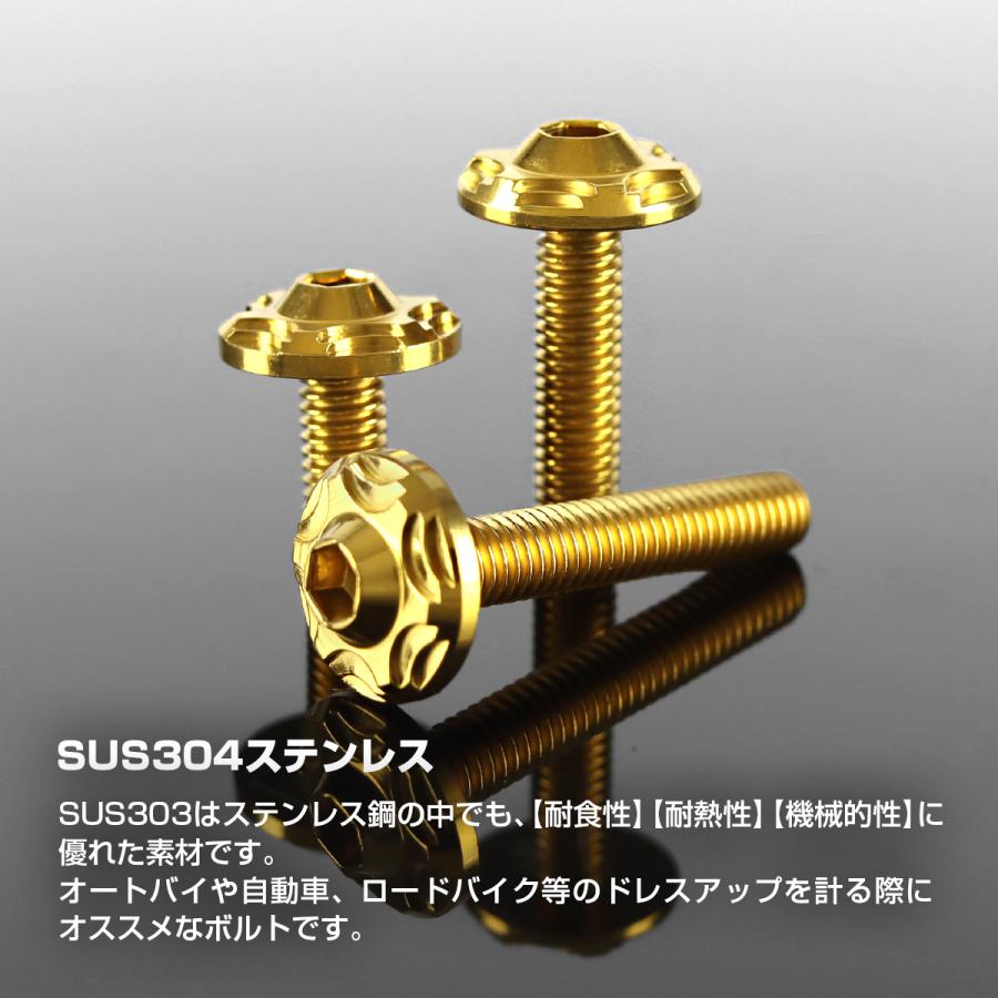 ステンレスボルト M5×20mm P0.8 ボタンボルト スノーヘッド ゴールドカラー TR0272 | TECHーMASTER | 01