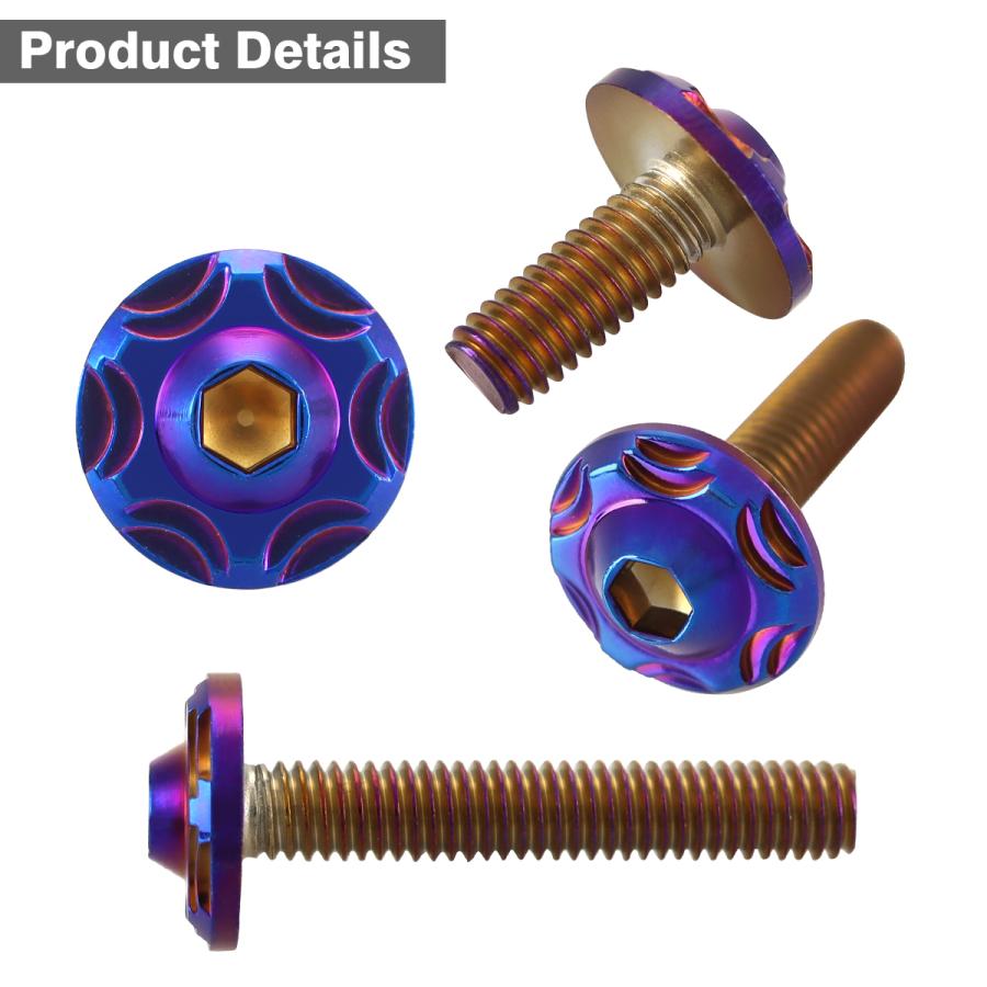 ステンレスボルト M6×20mm P1.0 ボタンボルト スノーヘッド 焼きチタンカラー TR0291 | TECHーMASTER | 02