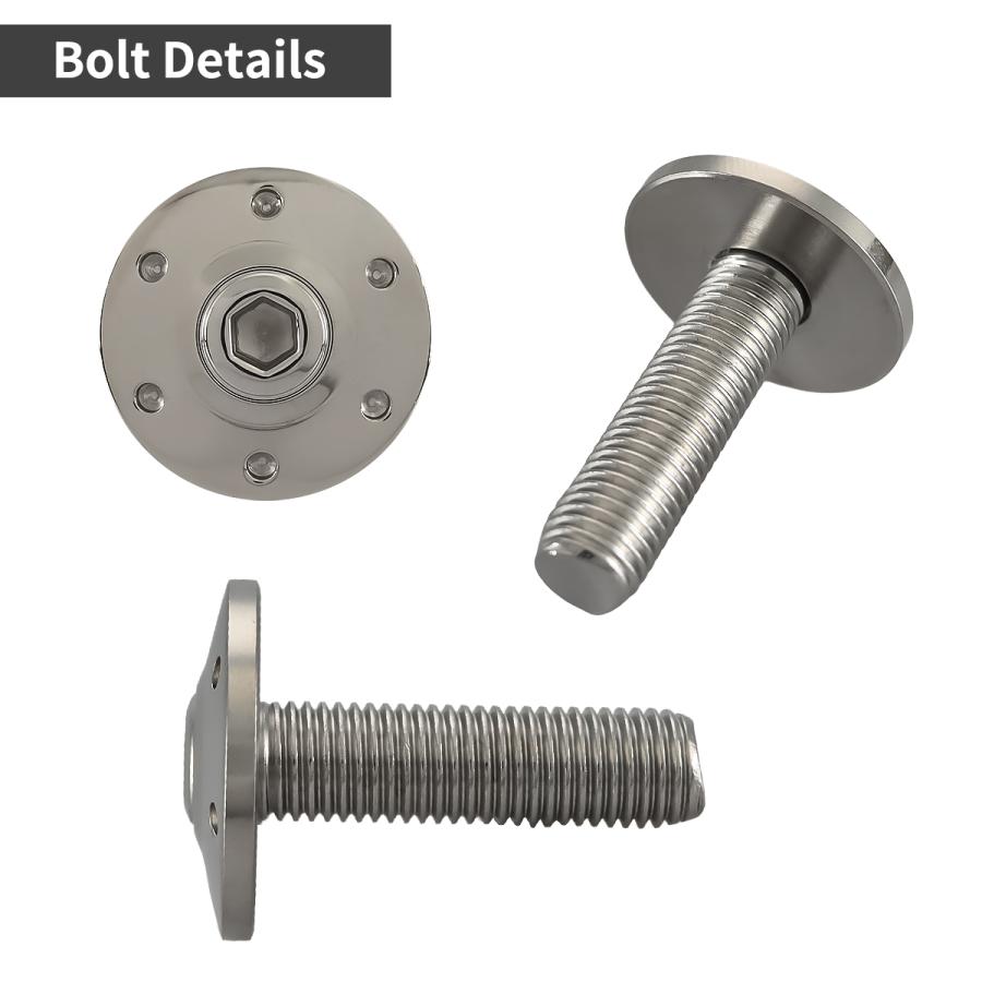 ステンレスボルト M10×35mm P1.25 ボタンボルト ワイドフランジ ホールヘッド シルバーカラー TR0307 | TECHーMASTER | 02