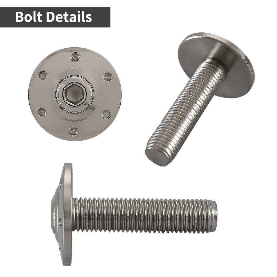 ステンレスボルト M10×40mm P1.25 ボタンボルト ワイドフランジ ホールヘッド シルバーカラー TR0308 | TECHーMASTER | 02