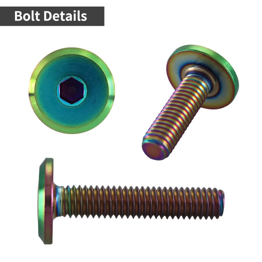 ステンレスボルト M6×25mm P1.0 フラットヘッド ボタンボルト レインボーグリーン TR0324 | TECHーMASTER | 02