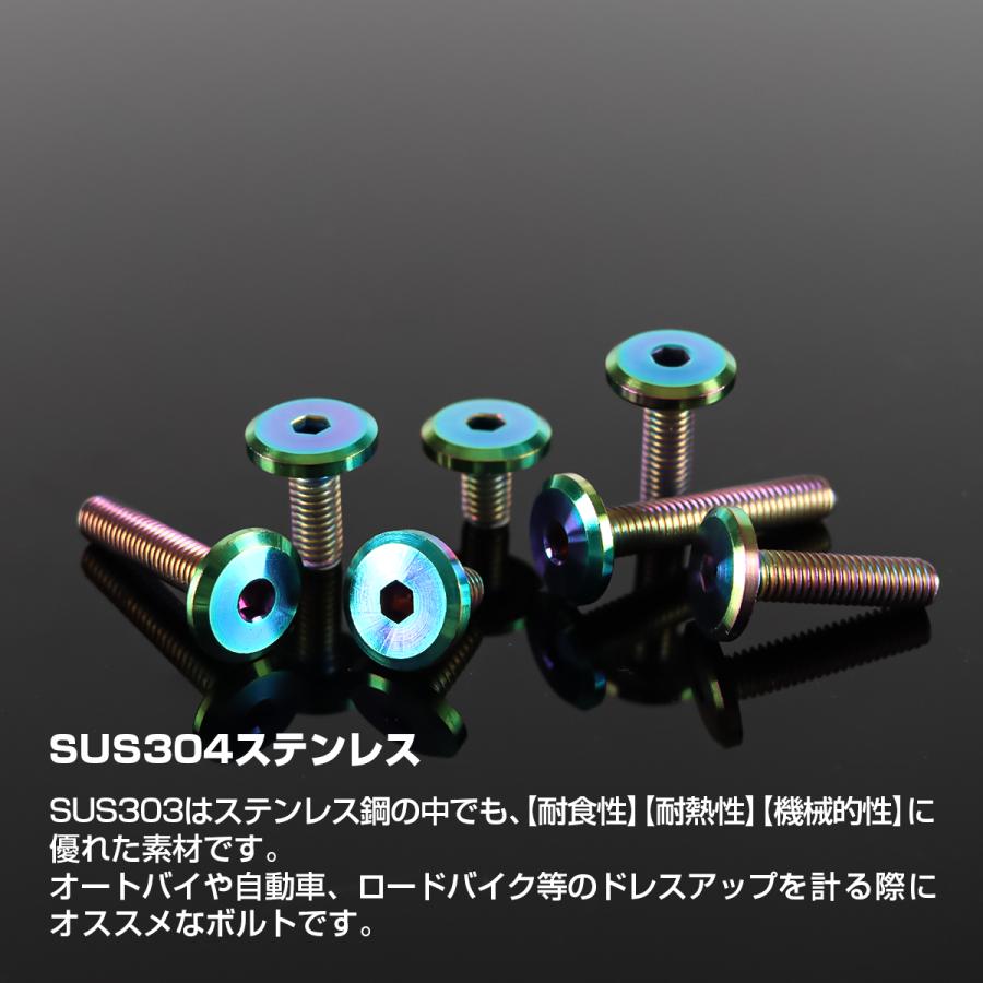 ステンレスボルト M6×35mm P1.0 フラットヘッド ボタンボルト レインボーグリーン TR0326 | TECHーMASTER | 01