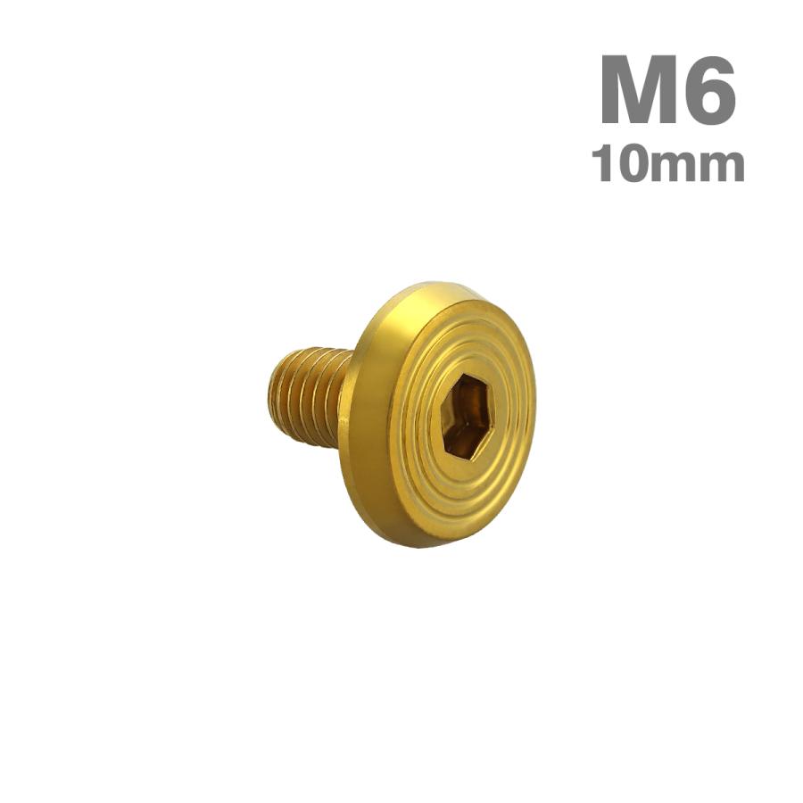 ステンレスボルト M6×10mm P1.0 シェルヘッド フラット ゴールドカラー TR0787 | TECHーMASTER