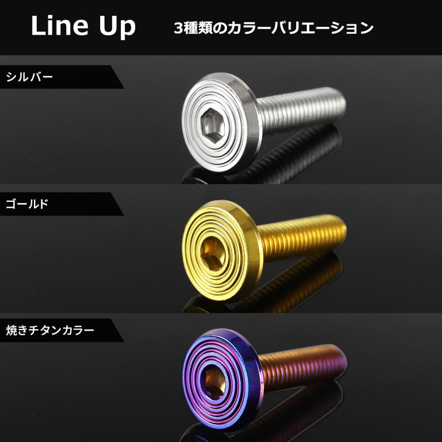 ステンレスボルト M6×10mm P1.0 シェルヘッド フラット ゴールドカラー TR0787 | TECHーMASTER | 03
