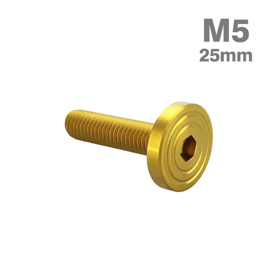 ステンレスボルト M5×25mm P0.8 マットタイプ シェルヘッド フラット ゴールドカラー TR0841 | TECHーMASTER