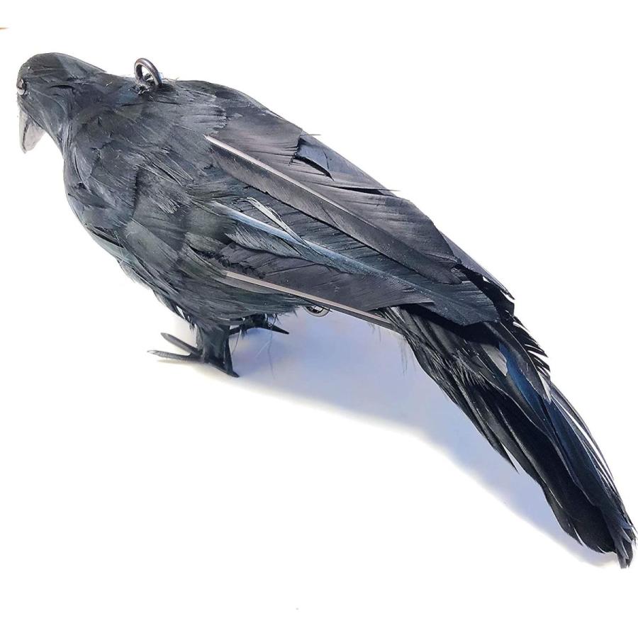 Onesora カラスよけ 訳ありセール 格安 本物そっくり リアル羽毛カラス ぶら下げて吊るすだけ カラス撃退 防止 鳥の鳴き声 フン害 巣作り被害 簡単設置