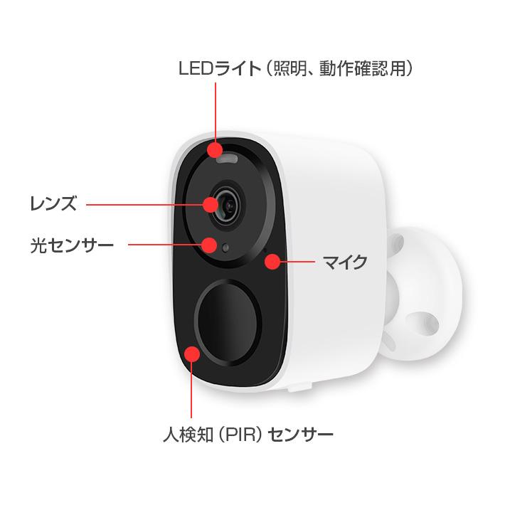 防犯カメラ 屋外 充電式 防犯カメラ ワイヤレス wifi 家庭用 バッテリーカメラ ソーラー 充電 夜間カラー クラウド無料｜tmts｜13