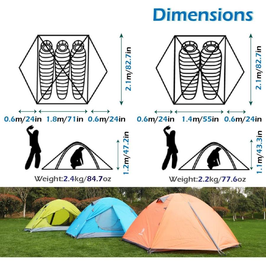 最新人気 Azarxis テント ツーリングテント ソロテント 二重層 前室 1 2 3 4人用 3 4シーズン 防水 通気 軽量 紫外線カット キャ 激安の Zoetalentsolutions Com