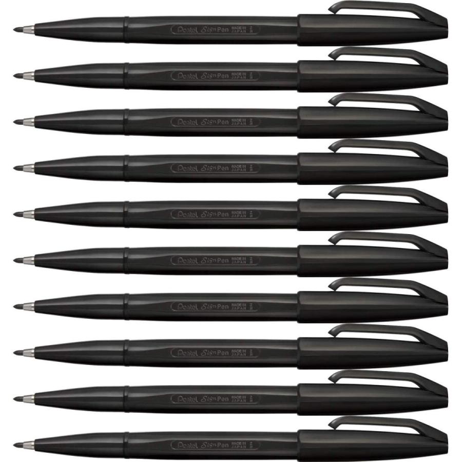 ぺんてる 人気ブランド多数対象 水性ペン サインペン 10本セット S520-AD 黒