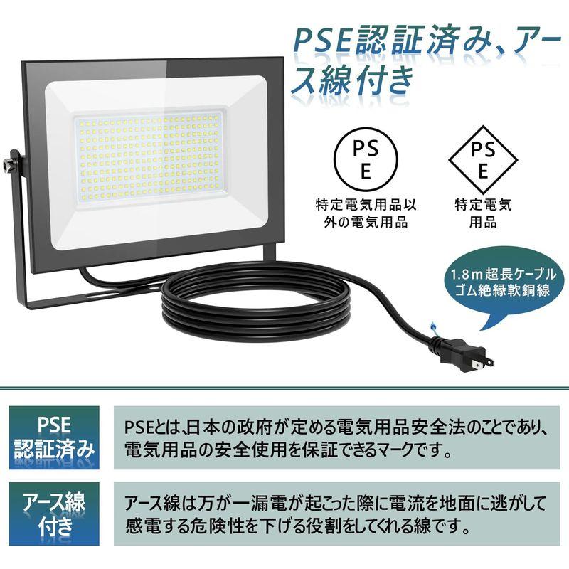 KIWEN LED 投光器 屋外 防水 100W 20000LM 100v 昼光色 ledライト 作業灯 屋外 照明 看板灯 IP66 豪雨｜tn19-store｜04