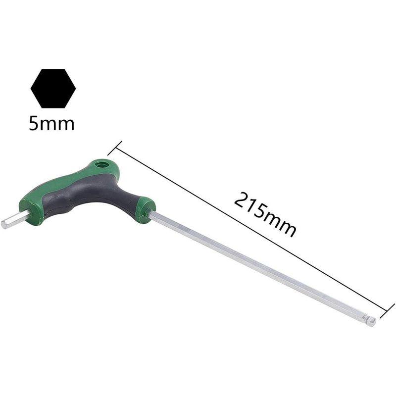 Utoolmart T型ボール 六角レンチ T型ボールポイントレンチ 5mm 全長210mm 1本入り ポ45＃鋼?リッシュクロームメッキ?｜tn19-store｜03