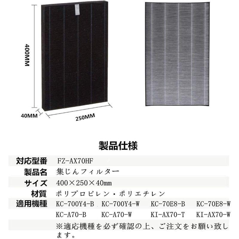 FLN FZ-AX70HF 集じんフィルター 加湿空気清浄機 フィルター KC-700Y4 KC-70E8 KC-A70 KI-AX70 互｜tn19-store｜03