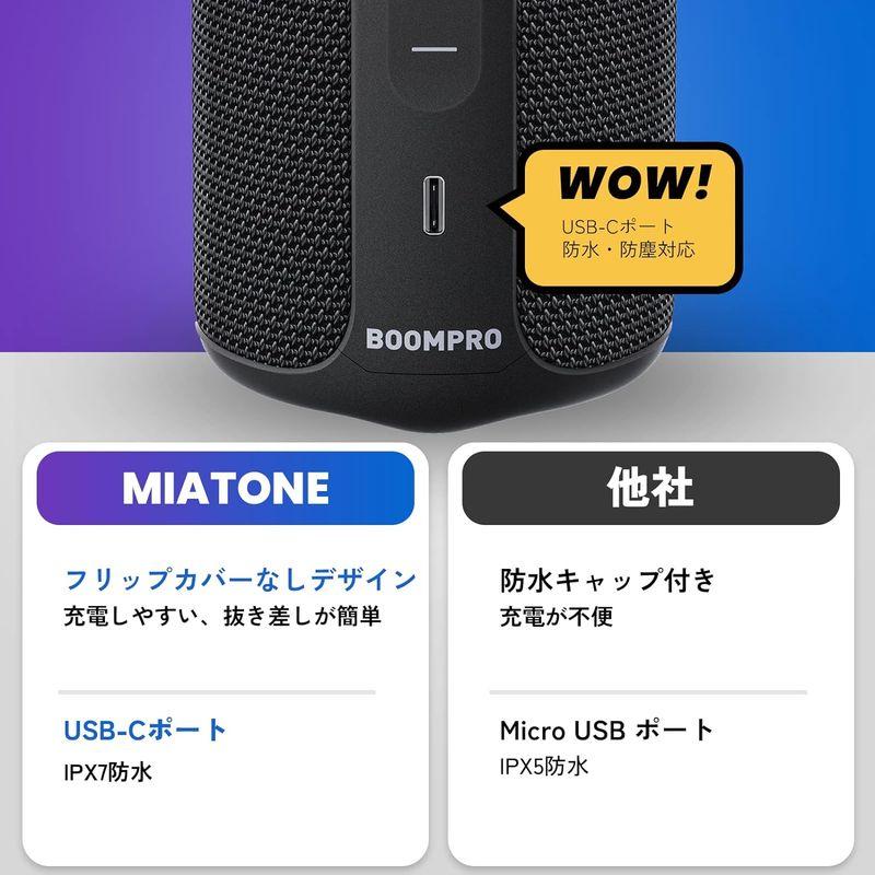 MIATONE BoomPro Bluetooth スピーカー 40W出力 IPX7防水 ブルートゥース スピーカー 重低音 アウトドア ワ｜tn19-store｜06