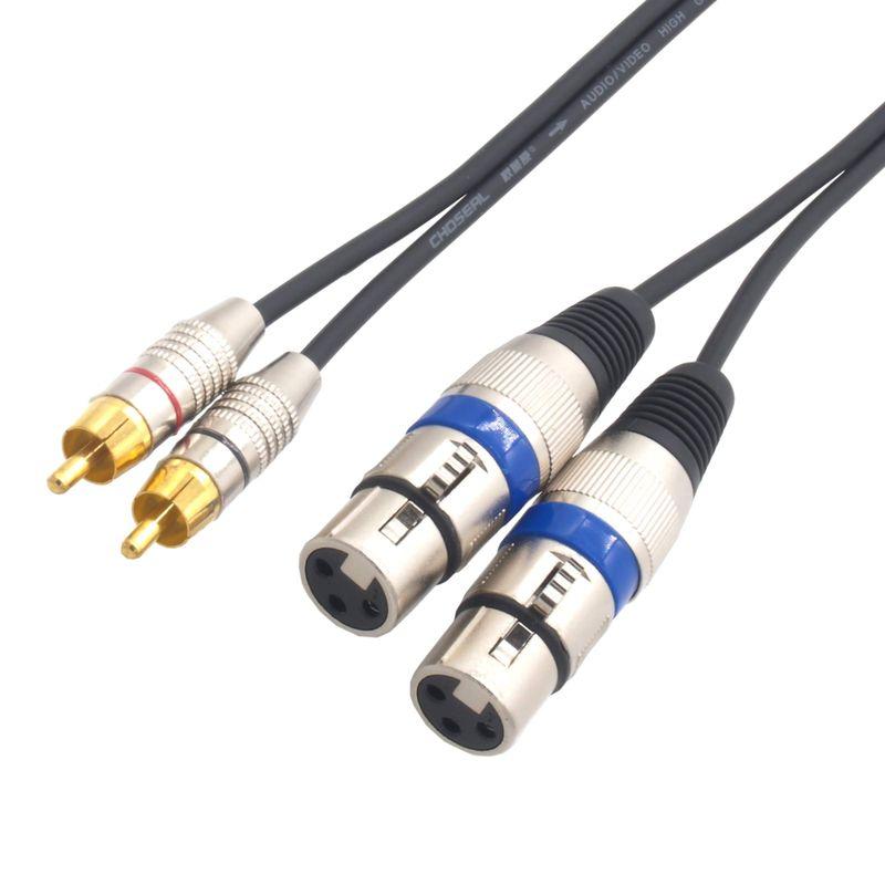 オーディオファン XLR (メス) RCA 金メッキ (オス) 変換ケーブル オーディオ ミキサー マイクケーブル キャノン ジャック