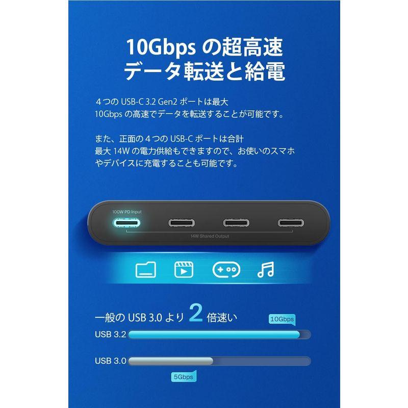 Belkin Connect? USB-C to 4ポートUSB-Cハブ(4-in-1) 100W PD タイプCポート10Gbps 超高速｜tn19-store｜10
