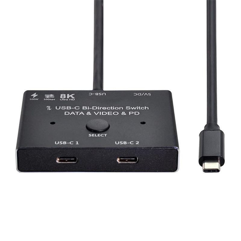 USB-C Type-C 双方向スイッチ MST 1 - 2 ハブ サポート ビデオデータ PD 8K@30hz 100W 10Gbps｜tn19-store｜02