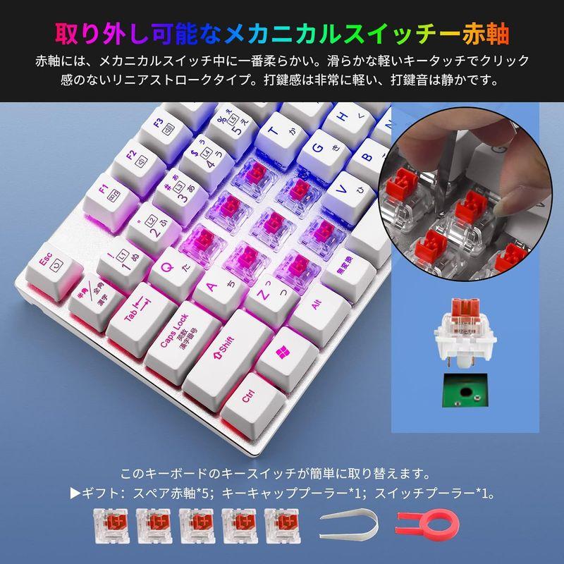 日本語配列e元素メカニカル式ゲーミングキーボード 赤軸・青軸を採用 フルサイズ109キー Type-C USB有線接続 全キー防衝突 RGB｜tn19-store｜05