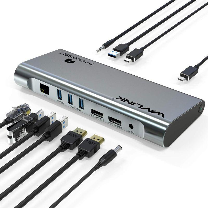 (通販サイト) WAVLINK デュアル4K@60Hz DP シングル8K@30Hz Thunderbolt3ドッキングステーションUSB C GEN 2と