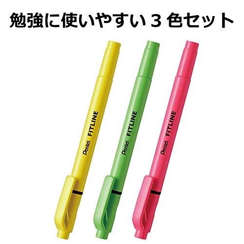 ぺんてる 蛍光ペン フィットライン3色 SLW11-3 10個｜tne-store｜02