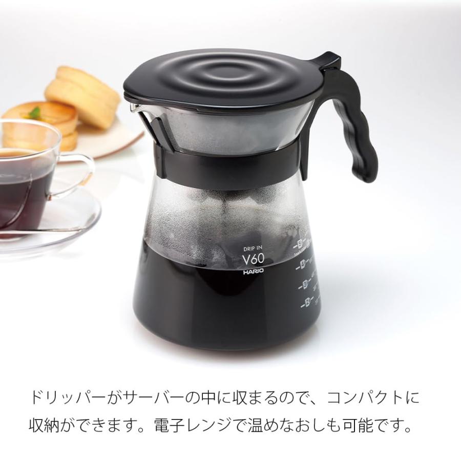 HARIO(ハリオ) コーヒードリッパーサーバー V60 ドリップイン コーヒー ハンドドリップ ポット 2人用 VDIR-02-B｜tne-store｜02