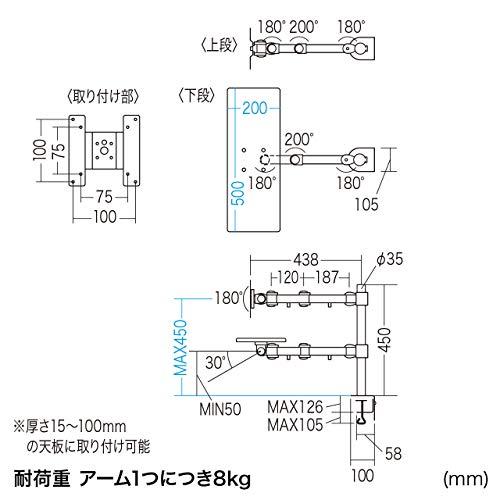 【新品訳あり】 サンワサプライ デュアルシステムアーム(キーボード台) CR-LA601 【W2274473045】(14156円)