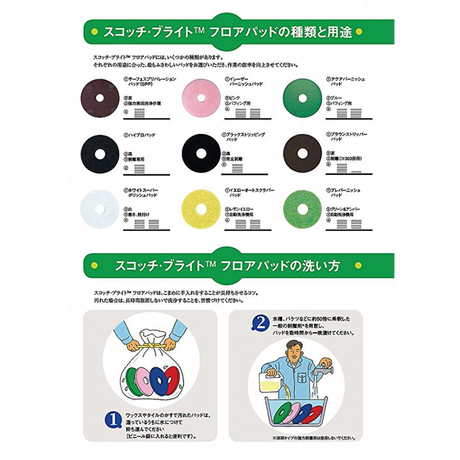 ３M ブラック ストリッピングパッド 黒パッド 15インチ （１枚） スリーエム フロアパッド BLA-380X82 902222-JI 5/17-18 当店ポイント+UP｜tnets-store｜02