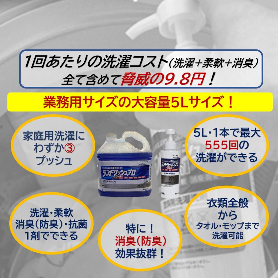 シーバイエス C×S ランドリッシュプロ 5L （3本） 1剤で洗濯 柔軟 消臭