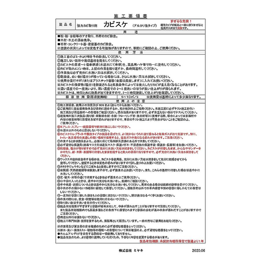 ミヤキ カビスケ 4L （2本） カビ取り剤 業務用 石材 木材 まとめ買い（1本あたり5863円） 703002-JI 大特価セール_3