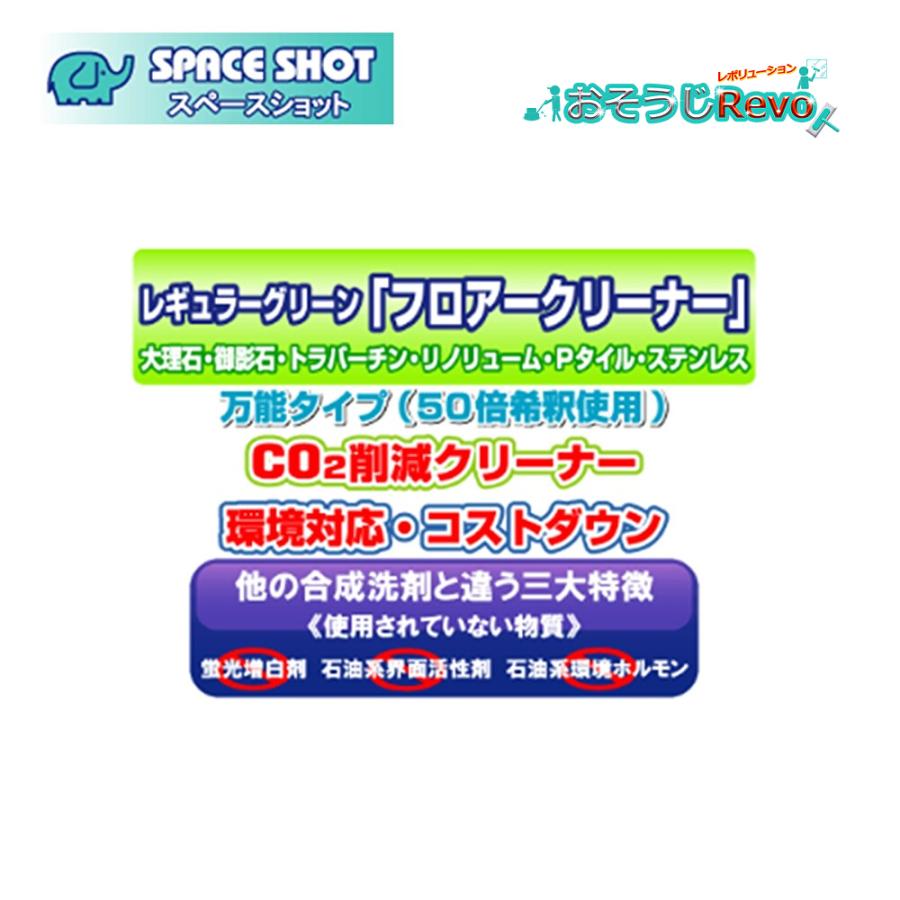 オーブテック スペースショット レギュラーグリーン フロアクリーナー 4L （4本） 業務用 泡ギレ まとめ買い（1本あたり3246円） JI 大特価セール_2