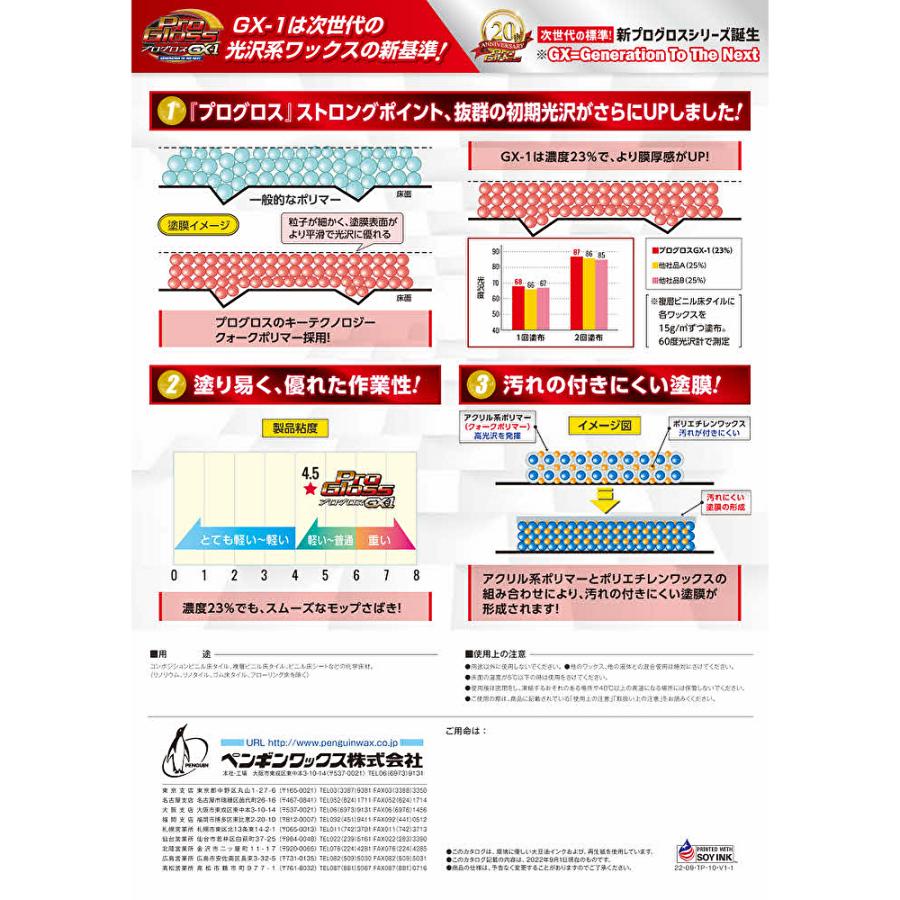 penguinwax ペンギンワックス プログロスGX-1 18L BIB （1箱） 床ワックス 高光沢 高耐久 006645 602001-2 CHO 大特価 セール_2
