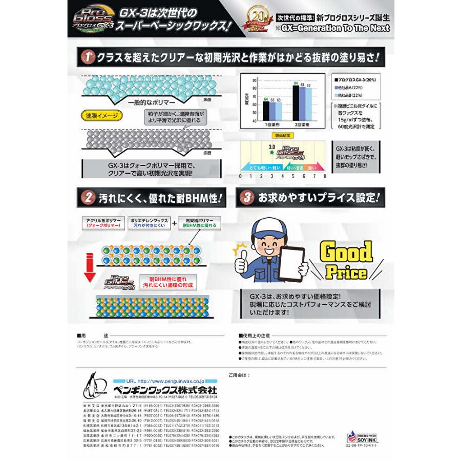 ペンギンワックス プログロスGX-318L BIB （3箱） 床用ワックス