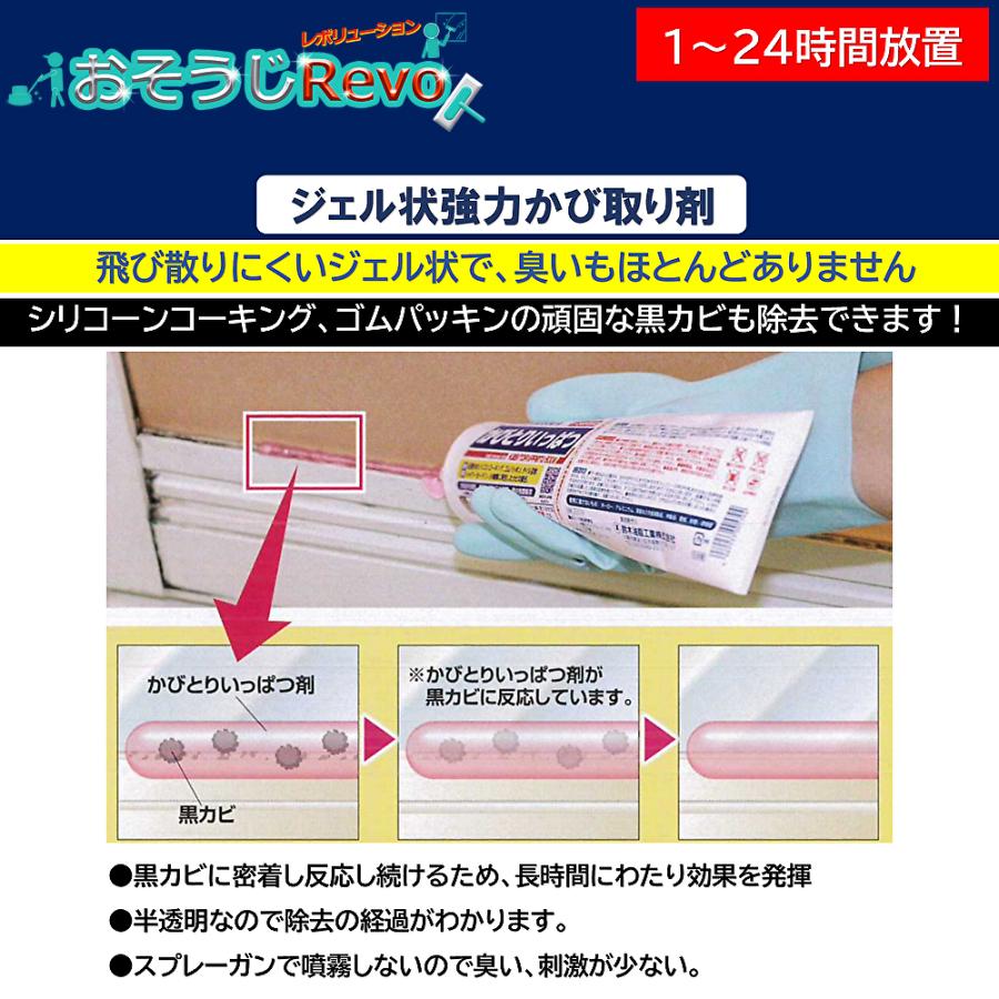 鈴木油脂工業 かびとりいっぱつ 500ｇ （10本） カビ取りジェル S-2214 まとめ買い（１本あたり1640円） 318001-JI 5/17-18 当店ポイント+UP｜tnets-store｜02