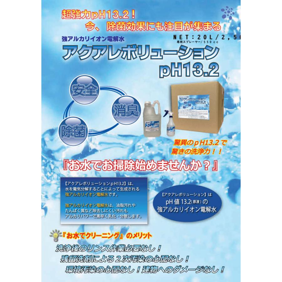 おそうじRevo 強アルカリ電解水 アクアレボリューションPh13.2 2500ml （6本） アルカリ電解水 クリーナー （１本あたり2150円） JI 大特価セールの画像