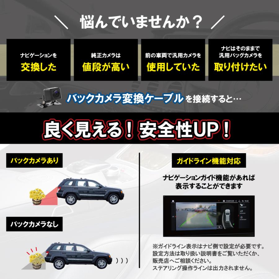 RCA変換 バックカメラ 接続 ケーブル CA-C100 ケンウッド KENWOOD 汎用 ケンウッド専用端子 リアカメラ 映像出力 変換コネクター カー用品 RCH068J 互換 | ケンウッド | 03