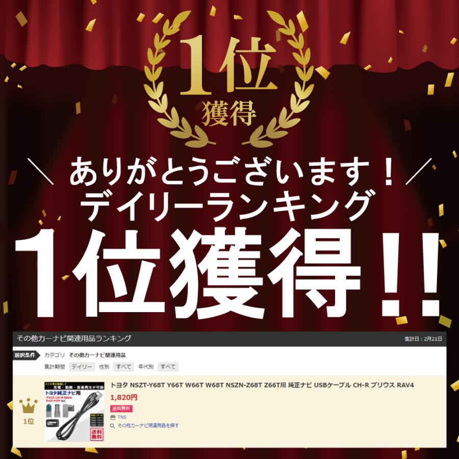 トヨタ NSZT-Y68T W66T W68T NSZN-Z68T Z66T用 純正ナビ USBケーブル CH-R プリウス RAV4 |  | 01