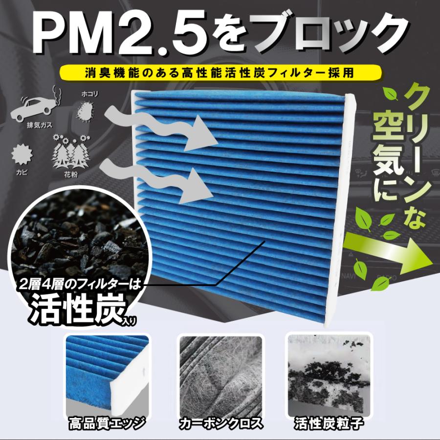 エアコンフィルター 車 セレナ エクストレイル ランディ ラフェスタ 最強特殊5層 スズキ 日産 ブルー | ブランド登録なし | 04