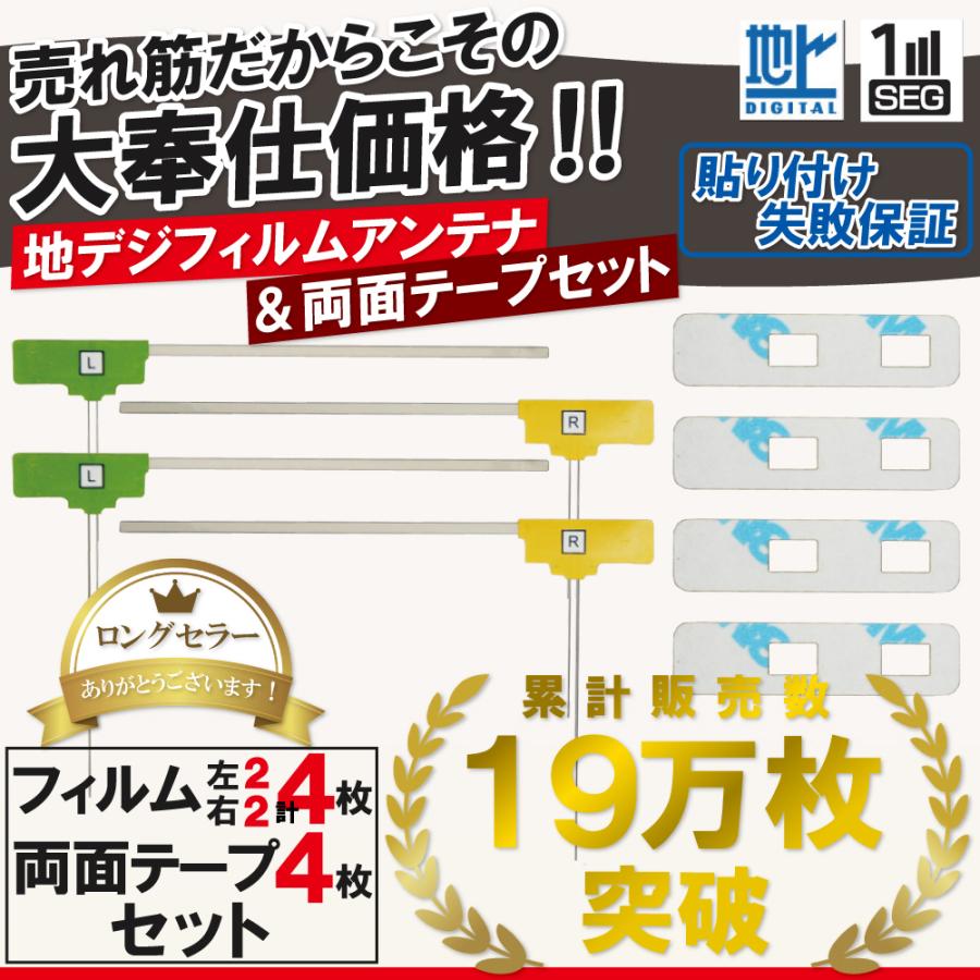 新品 地デジ フィルム アンテナ 4枚セット 両面テープ付き フルセグ ワンセグ カロッツェリア フィルムアンテナ 4枚 両面テープ セット 地デジ