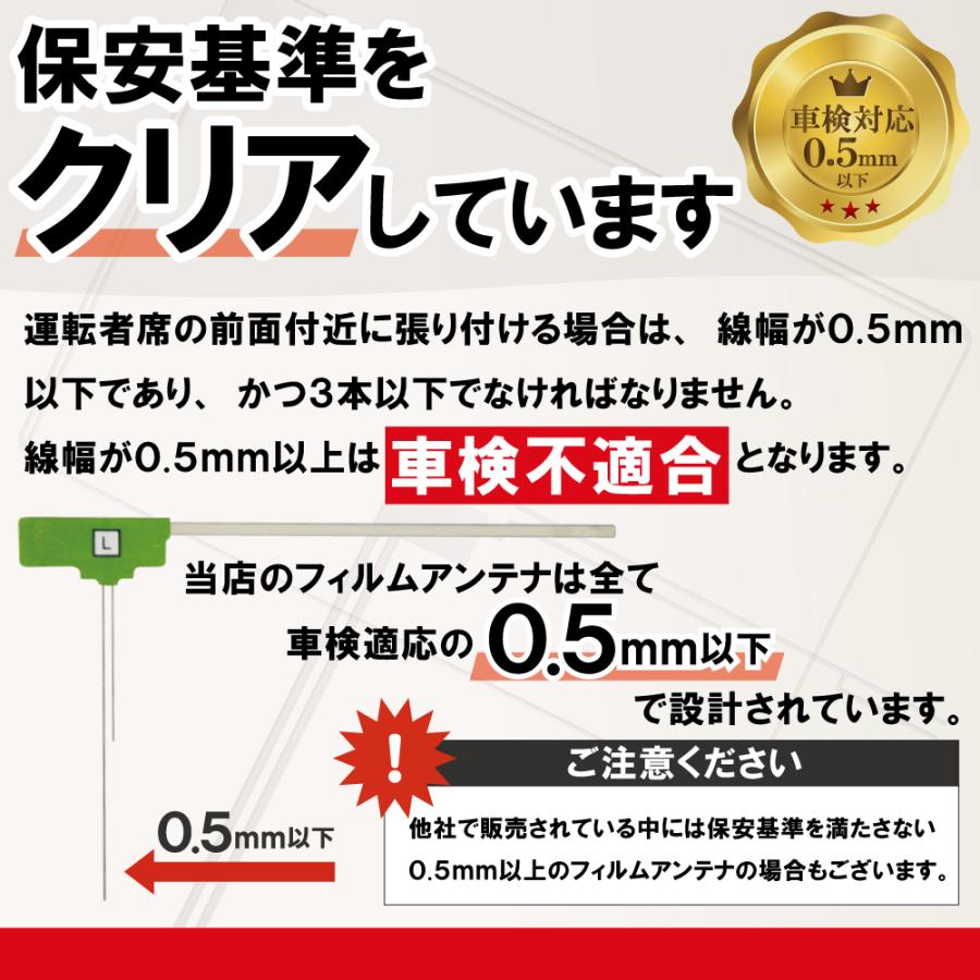 フィルムアンテナ 4枚 両面テープ 4枚 セット 地デジ クリーナー付 カロッツェリア パナソニック 他 ナビ スクエア型｜tnsszfss｜04