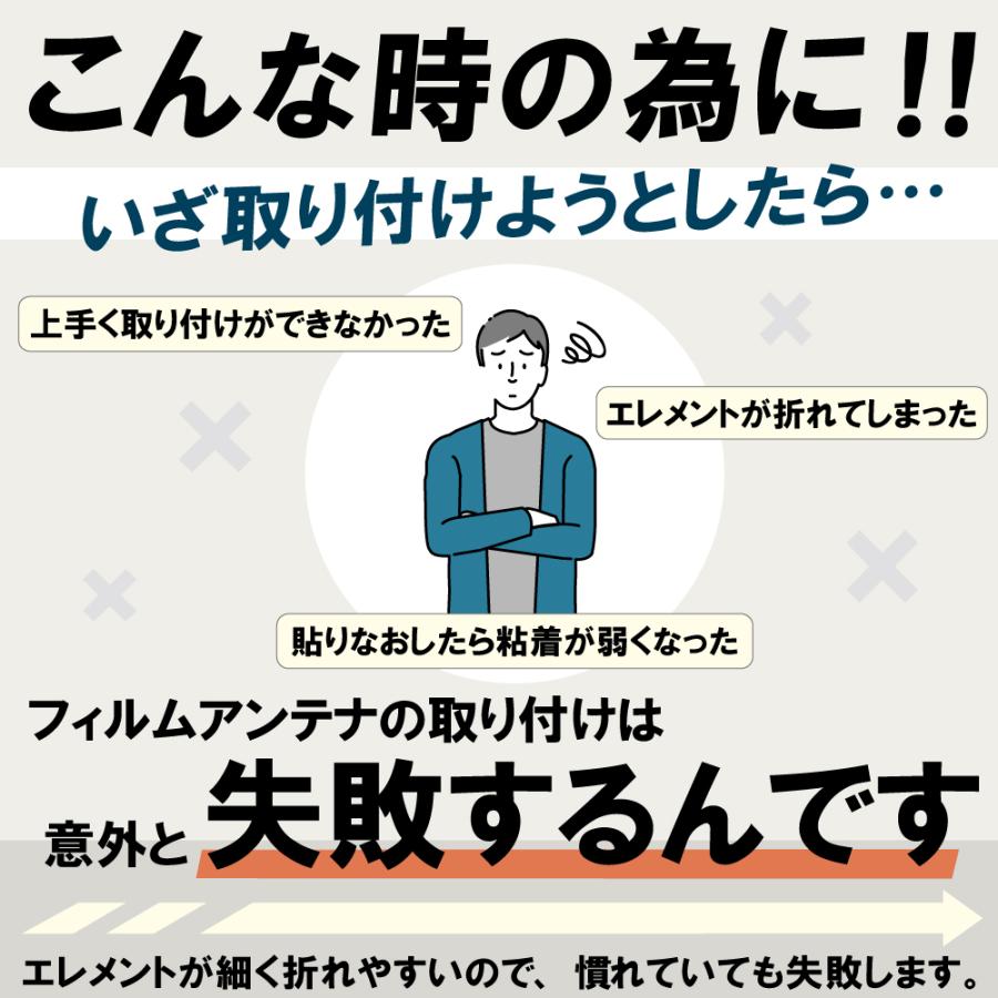 フィルムアンテナ 4枚 両面テープ 4枚 セット 地デジ クリーナー付 カロッツェリア パナソニック 他 ナビ｜tnsszfss｜10