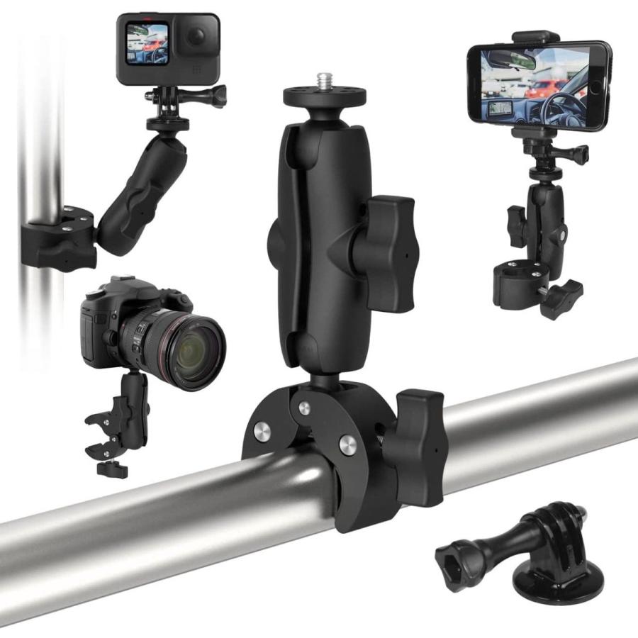 宅配 角度調整 スマホホルダー付き 360 回転 スーパークランプ 極太 Actygo カメラグリッパー モニター 自転車 バイク オートバ 1 4ネジ 三脚 Www Woodland Living Com