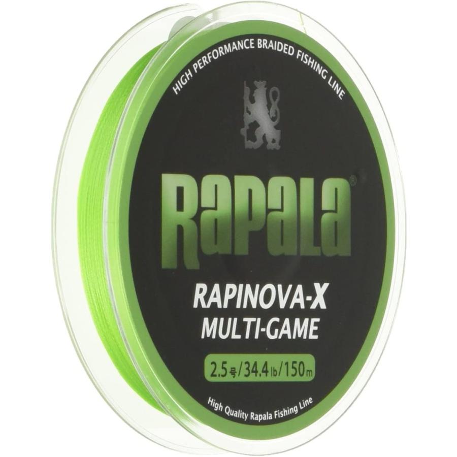 Rapala(ラパラ) PEライン ラピノヴァX マルチゲーム 150m 2.5号 34.4lb 4本編み ライムグリーン RLX150M25LG
